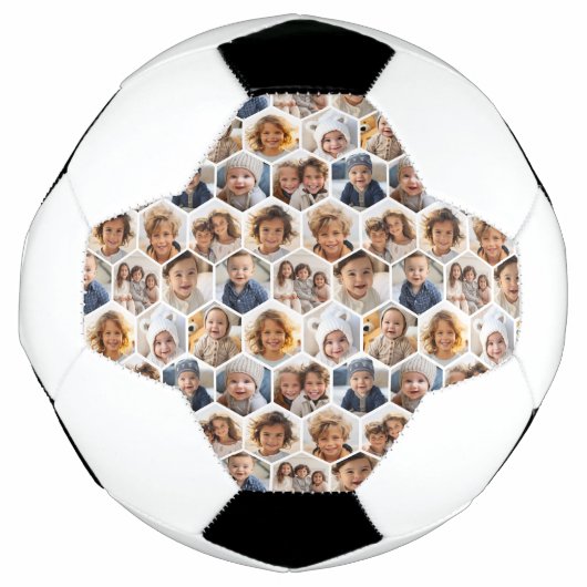 12 Photo Collage - funky hexagon honingraatpatroon Voetbal (Voorkant)