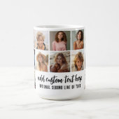 12 Photo Collage Grid - 2 tekstvakken - zwart wit Koffiemok (Center)