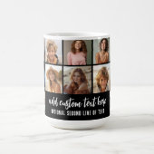 12 Photo Collage Grid - 2 tekstvakken - zwart wit Koffiemok (Center)