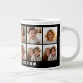 12 Photo Collage Grid - Tekstvak - zwart wit Grote Koffiekop (Rechts)