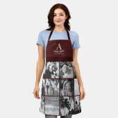 12 Photo Collage Monogram Bourgogne Schort (Gedragen)