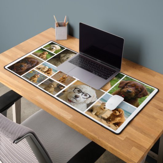 12 Photo Collage Personalized  Desk Mat (Kantoor 2)