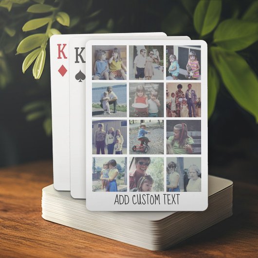 12 Photo Collage - raster met gebied voor tekst -  Pokerkaarten