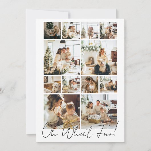 12 Photo oh What Fun Nordic Christmas Feestdagenkaart (Voorkant)