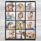 12 Picture Family Friends Pets Collage Fleece Deken
