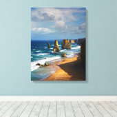 12 postzegels, Australië Canvas Afdruk (Insitu (Houten vloer))