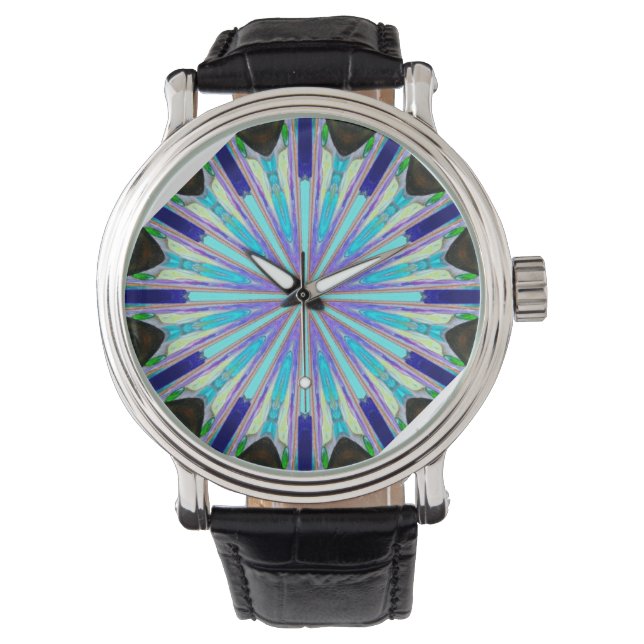 12-punts blauw sterhorloge horloge (Voorkant)