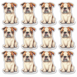 12 Puppies met hond Sticker