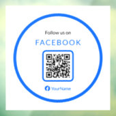 12" QR Code Blue Volg Ons Op Facebook Raamsticker (Vel 3)