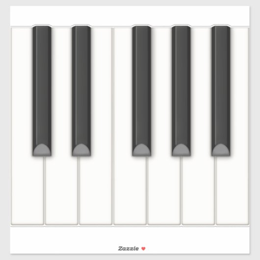 12 realistische Piano Keys Tilable Keyboard Mural Sticker (Vel)