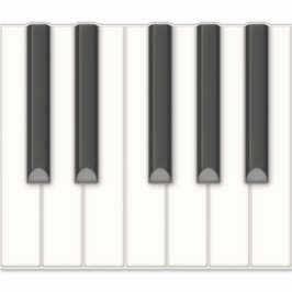12 realistische Piano Keys Tilable Keyboard Mural Sticker