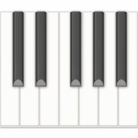 12 realistische Piano Keys Tilable Keyboard Mural Sticker (Voorkant)