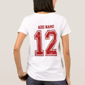 12 Red Custom Jersey T-shirt (Achterkant)