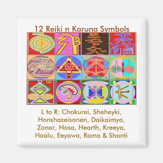 12 Reiki n Karuna Reiki Genezing Design Magneet (Voorkant)