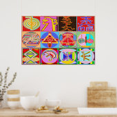 12 REIKI n KARUNA-symbolen Poster (Keuken)