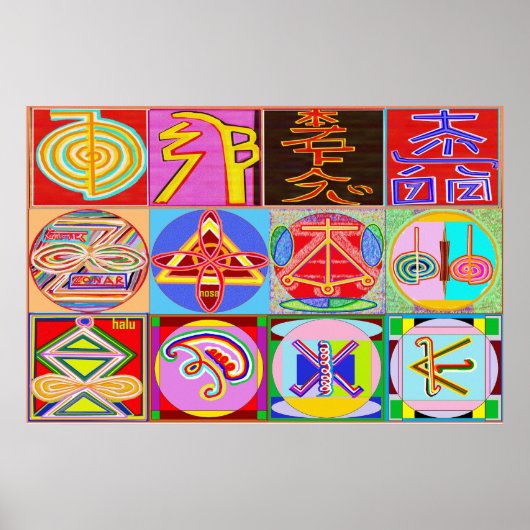 12 REIKI n KARUNA-symbolen Poster (Voorkant)
