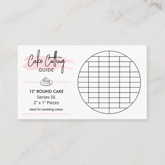 12"Ronde Cake Snijdende Diagram 2x1"Porties Groott Informatiekaartje (Voorkant)