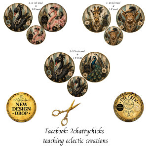 12"Ronde Gatsby Glam Zwaan Flamingo Giraffe Inpakpapier Vel