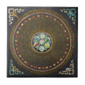 [12] Ronde Tibetaan "OM" Mantra Mandala Tegeltje (Voorkant)