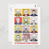 12 Russische componisten Briefkaart (Voorkant / Achterkant)