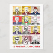 12 Russische componisten Briefkaart (Voorkant)