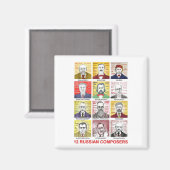 12 Russische componisten Magneet (Voorkant / Achterkant)