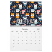 12 Schattigee Cat Naadloze Patronen Design Kalender (Feb 2027)