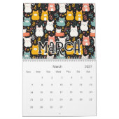 12 Schattigee Cat Naadloze Patronen Design Kalender (Mar 2027)
