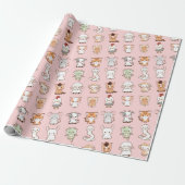 12 Schattigee Chinese dierenriemdieren Kawaii Cadeaupapier (Uitgerold)