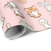 12 Schattigee Chinese dierenriemdieren Kawaii Cadeaupapier (Rol Hoek)