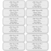 12 Script Gast Namen Duidelijke Adreslabels Sticker (Voorkant)