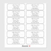 12 Script Gast Namen Duidelijke Adreslabels Sticker (Vel)