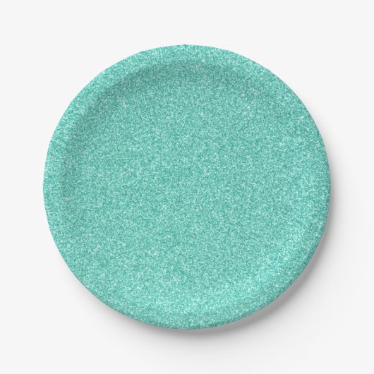 12 Seafoam Glitter Print Sparkles Party Supplies Papieren Bordje (Voorkant)
