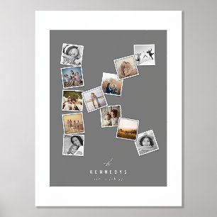 12 Snapshot Foto Collage Familie Naam Initiaal K Folie Afdrukken