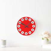 12 Spots - Black with White on Red Ronde Klok (Huis)