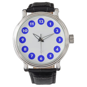 12 Spots - Blauw op wit Horloge