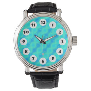 12 Spots - blauw plasma Horloge