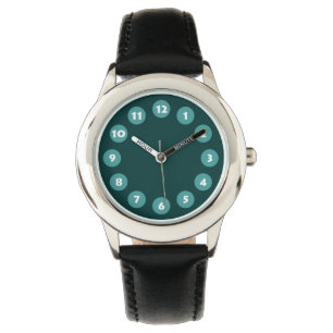 12 Spots - Blauwgroen en donkergroen Horloge