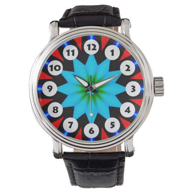 12 Spots - Colorful Mandala 01 Horloge (Voorkant)