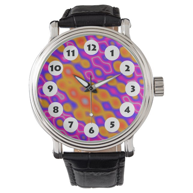12 Spots - kleurrijk Abstract Horloge (Voorkant)