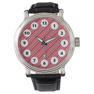 12 Spots - kleurrijke strepen Horloge