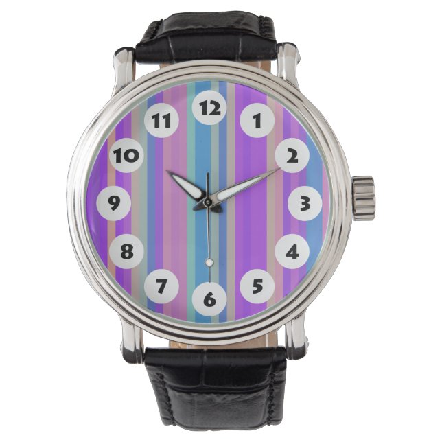 12 Spots - Kleurstrepen Horloge (Voorkant)