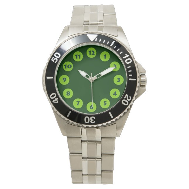 12 Spots - Martian Green met Dark Green Horloge (Voorkant)
