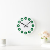 12 Spots - White met Forest Green on White Ronde Klok (Huis)
