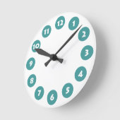 12 Spots - White met Ocean Green on White Ronde Klok (Hoek)