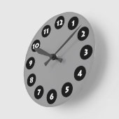 12 Spots - zwart, wit en grijs Ronde Klok (Hoek)