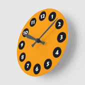 12 Spots - zwart, wit en Oranje Ronde Klok (Hoek)