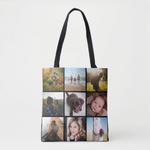 12 Square Photo Collage of Instagram Photo Tote Bag