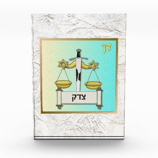 12 Stammen van Israël Dan Kunst Acryl Blok (Voorkant)