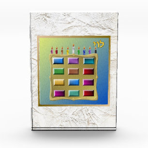 12 Stammen van Israël Levi Kunst Acryl Blok